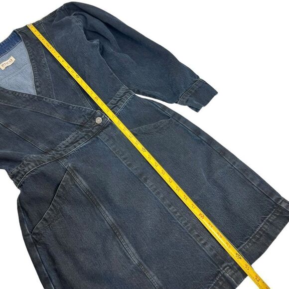 ETICA Mira Denim Wrap Dress in Black Lava - Picture 13 of 14